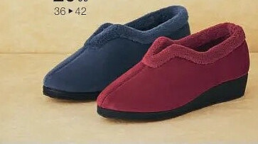Z2. Fluwelen pantoffel Rood 96571 - Marine 96570