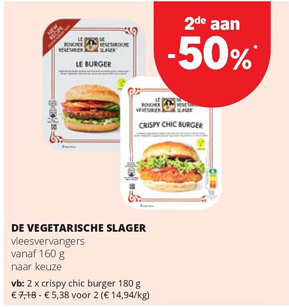 DE VEGETARISCHE SLAGER crispy chic burger 180 g