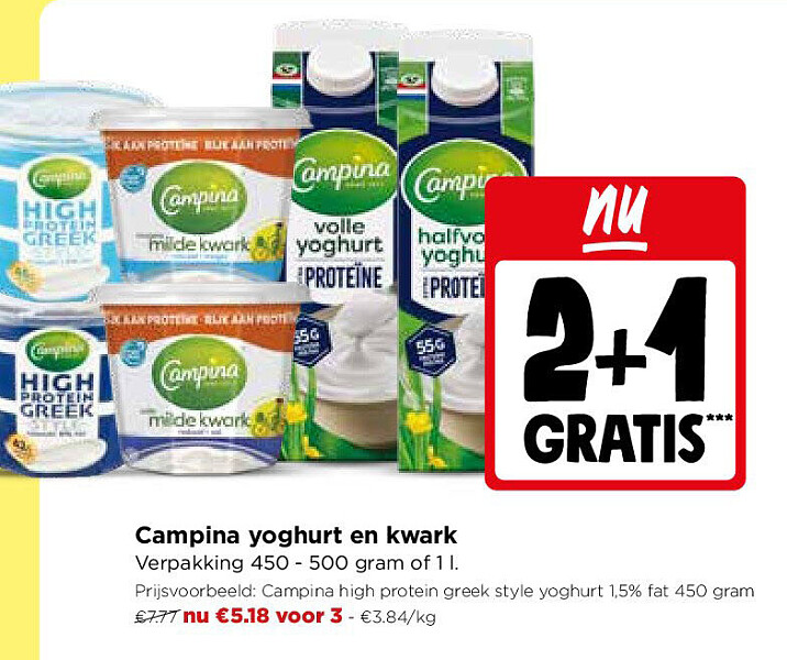Campina yoghurt en kwark