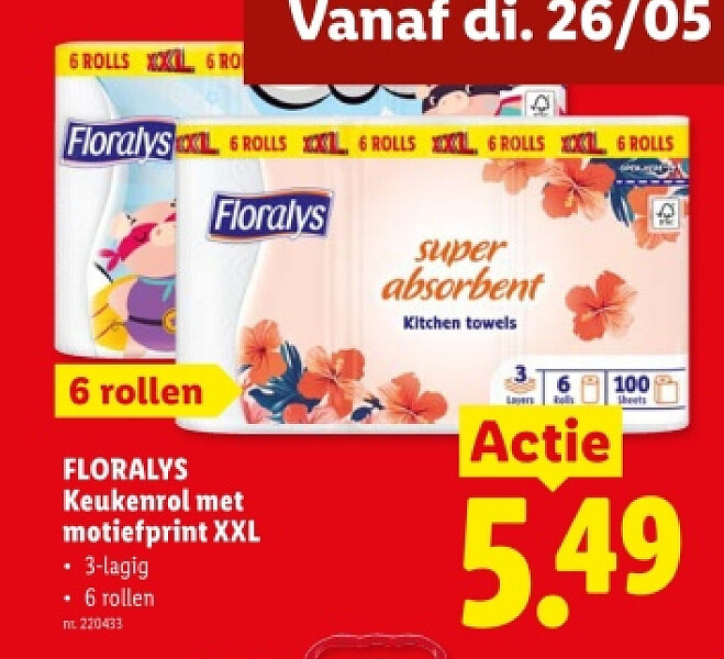 Keukenrol met motiefprint XXL