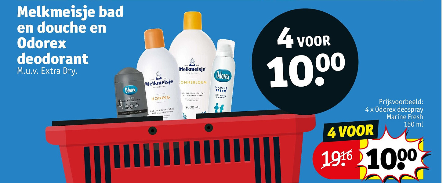 Melkmeisje bad en douche en Odorex deodorant