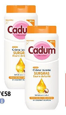 Crème lavante beurre de karité Cadum