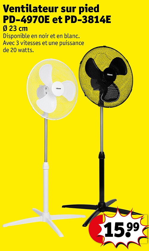 Ventilateur sur pied PD-4970E et PD-3814E Ø 23 cm