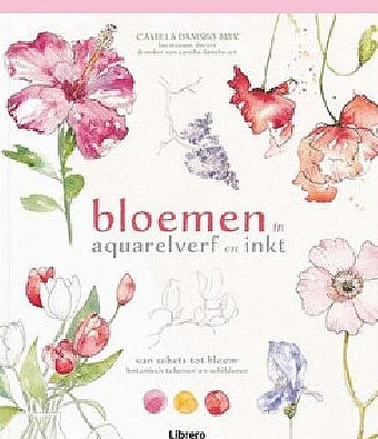 Bloemen in aquarelverf en inkt