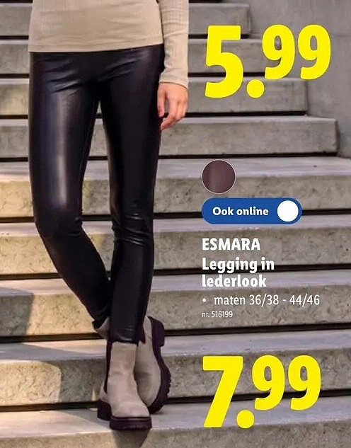Legging in lederlook