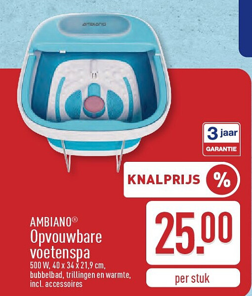 Opvouwbare voetenspa