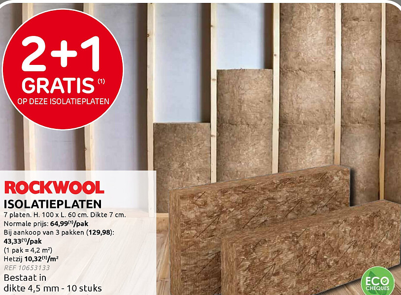 Rockwool isolatieplaten, pak van 7