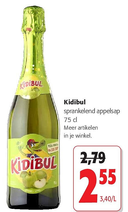 Kidibul sprankelend appelsap 75 cl