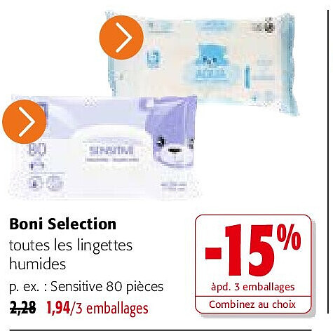 Boni Selection Sensitive 80 pièces