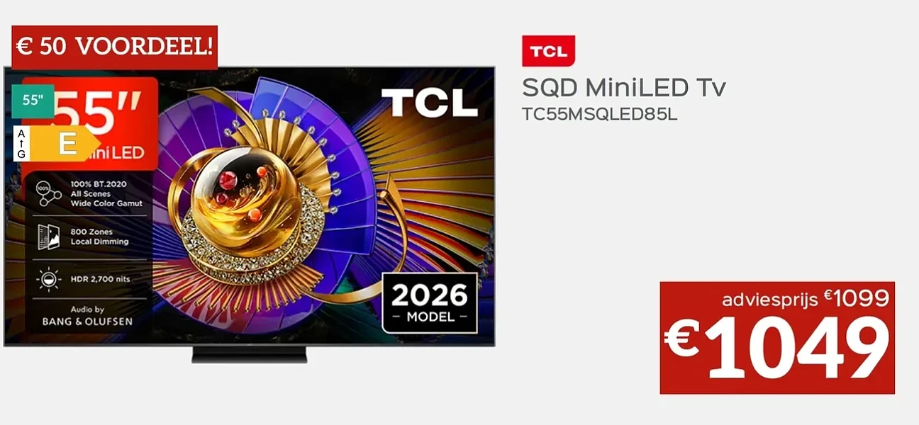 TCL SQD MiniLED Tv TC55MSQLED85L