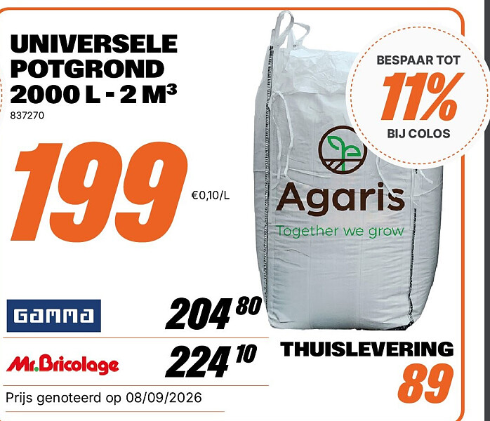 UNIVERSELE POTGROND 2000 L - 2 M³