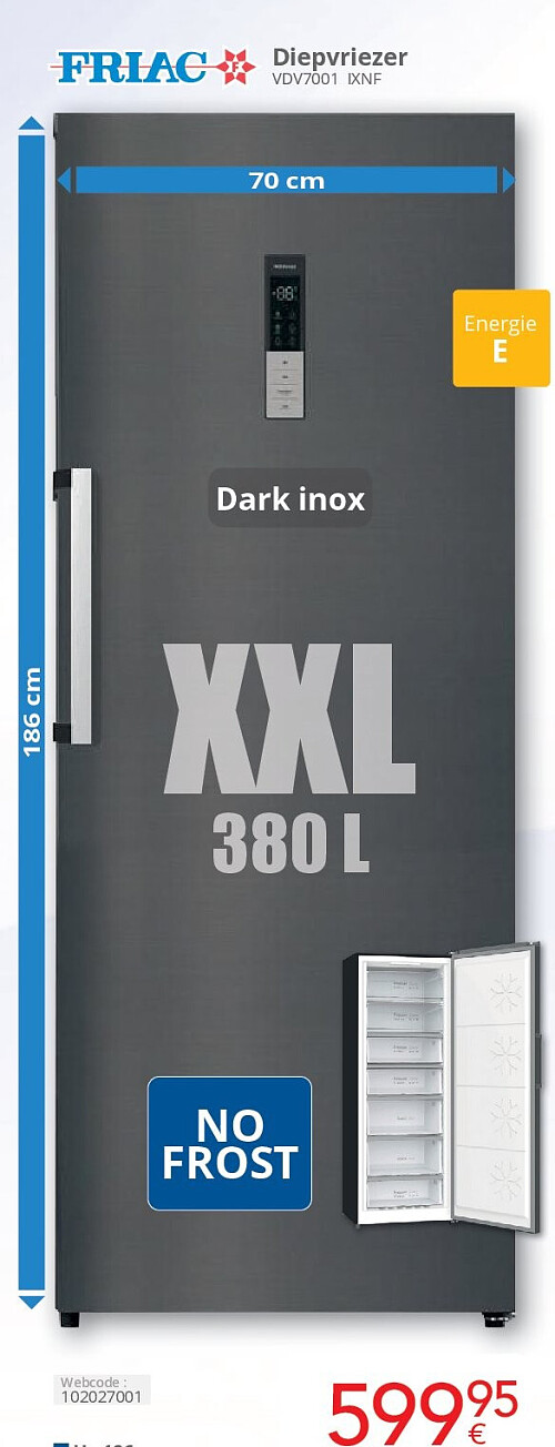 Diepvriezer VDV7001 IXNF 380 L