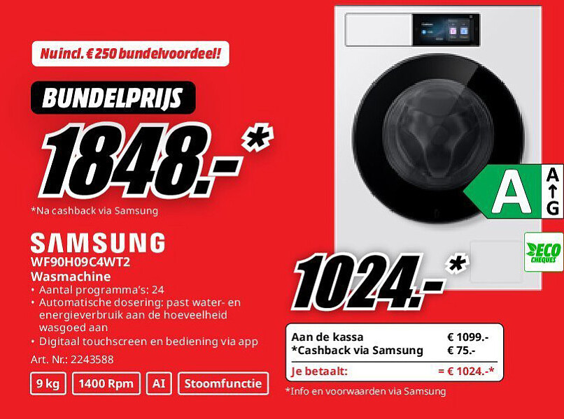 Samsung WF90H09C4WT2 Wasmachine