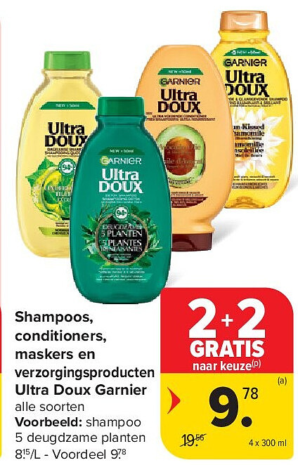Shampoos, conditioners, maskers en verzorgingsproducten Ultra Doux Garnier