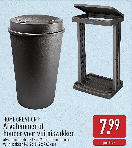 Afvalemmer of houder voor vuilniszakken