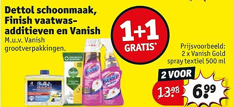 Dettol schoonmaak, Finish vaatwasadditieven en Vanish