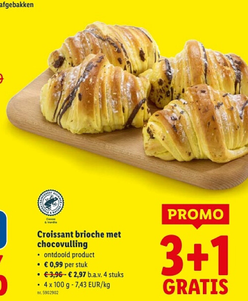 Croissant brioche met chocovulling