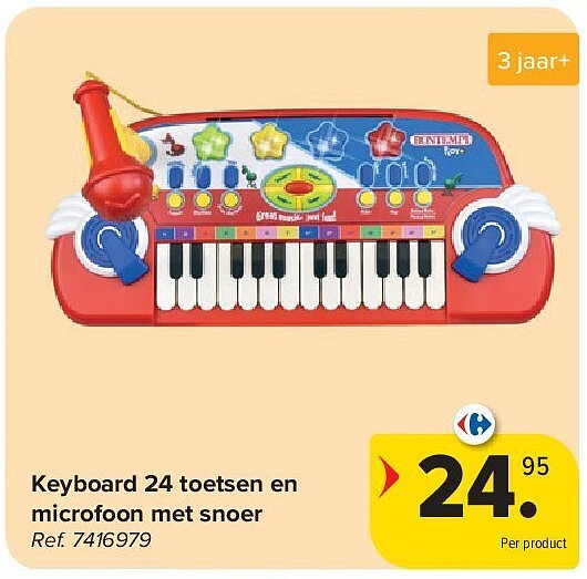 Keyboard 24 toetsen en microfoon met snoer