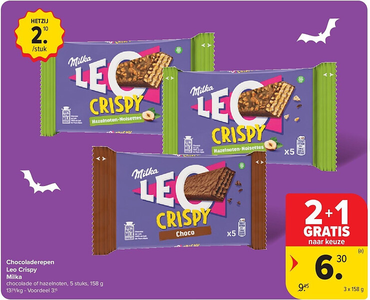 Chocoladerepen Leo Crispy Milka
