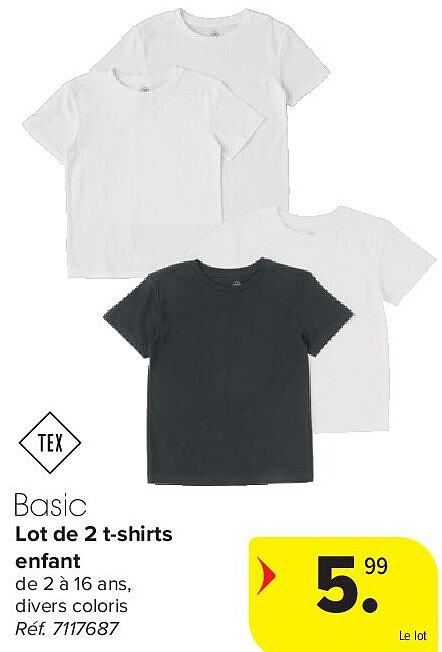Lot de 2 t-shirts enfant