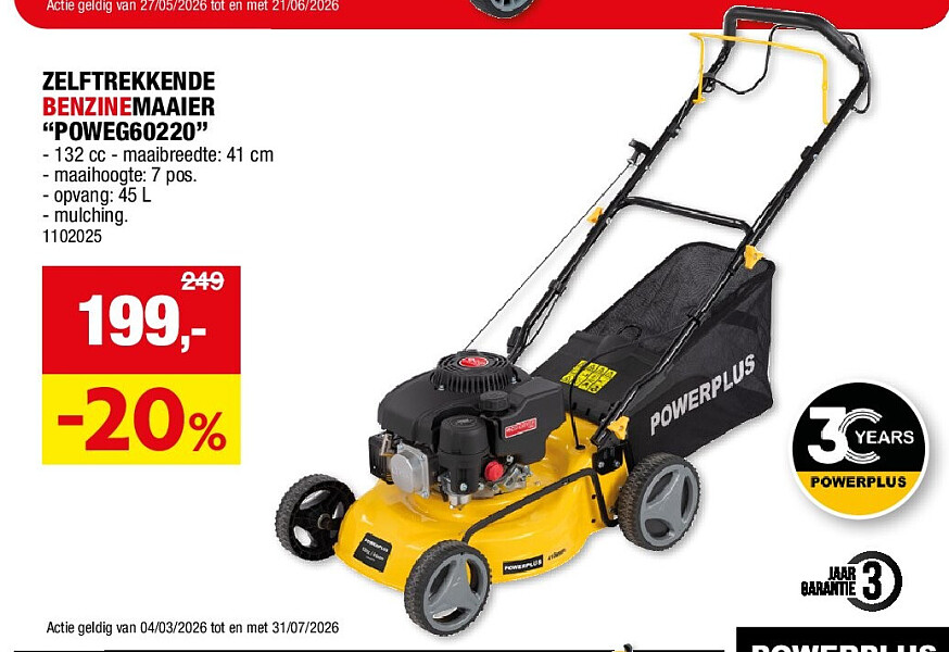 ZELFTREKKENDE BENZINEMAAIER “POWEG60220”