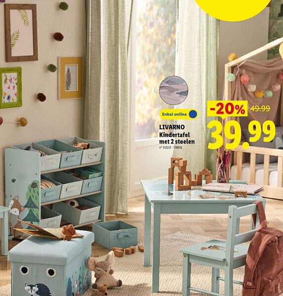 Kindertafel met 2 stoelen