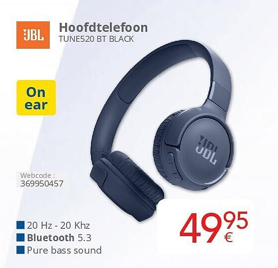 Hoofdtelefoon TUNE520 BT BLACK