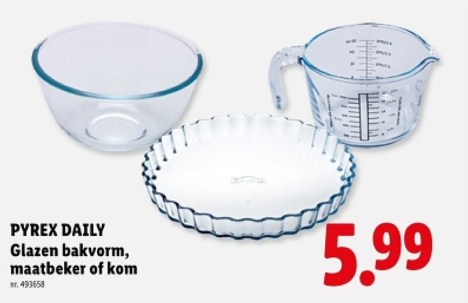 Glazen bakvorm, maatbeker of kom