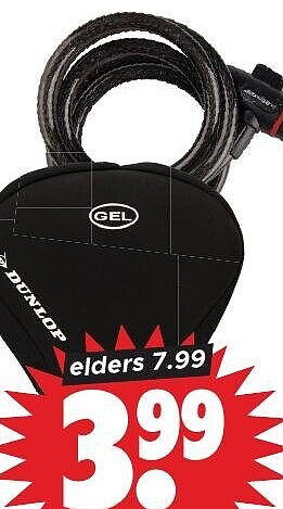Dunlop fietsartikelen – zadeldek met gel of spiraalslot