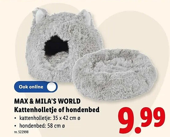 MAX & MILA'S WORLD Kattenholletje of hondenbed