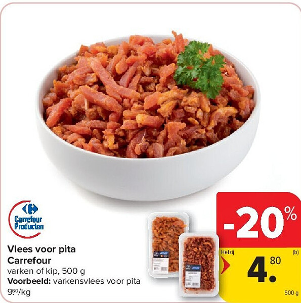 Vlees voor pita Carrefour