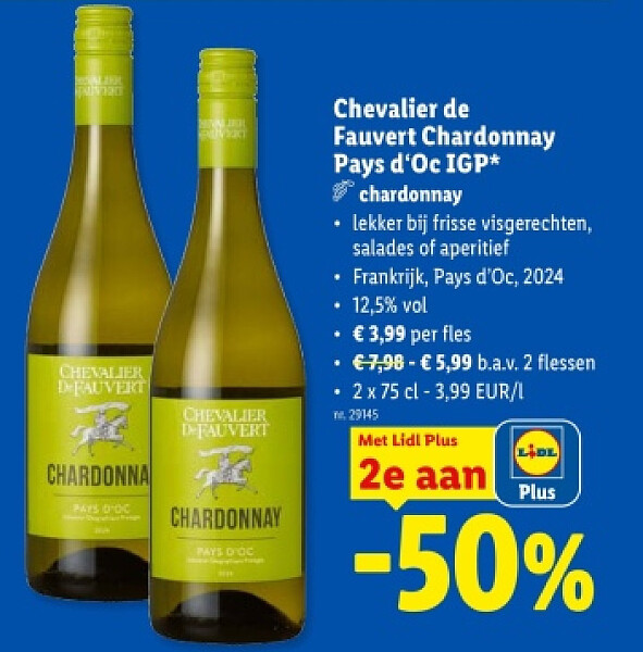Chevalier de Fauvert Chardonnay Pays d'Oc IGP