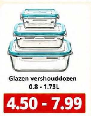Glazen vershouddozen 0.8-1.73L
