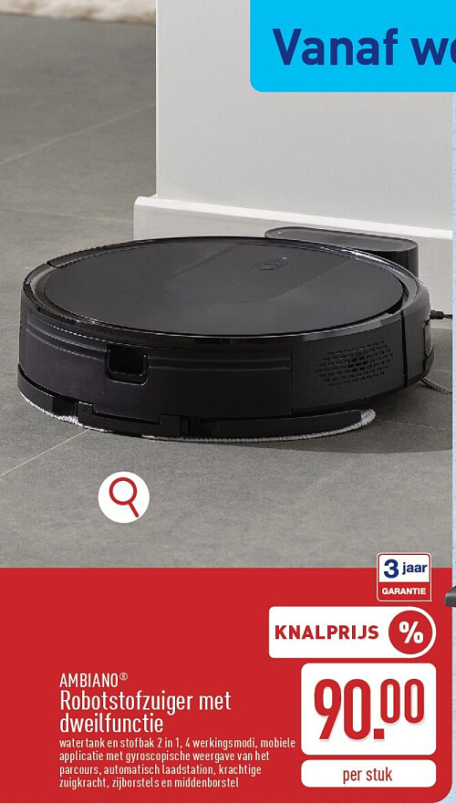 Robotstofzuiger met dweilfunctie