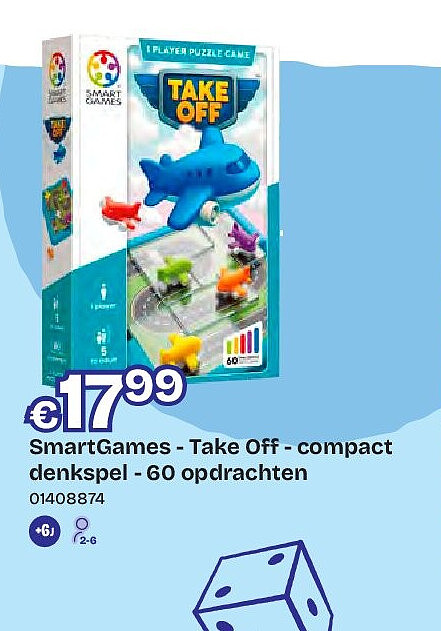 SmartGames - Take Off - compact denkspel - 60 opdrachten