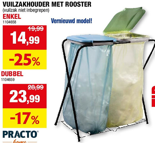 VUILZAKHOUDER MET ROOSTER