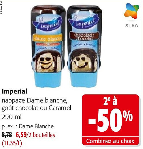 Imperial nappage Dame blanche, goût chocolat ou Caramel 290 ml