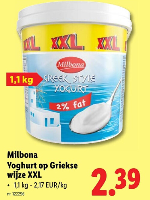 Yoghurt op Griekse wijze XXL