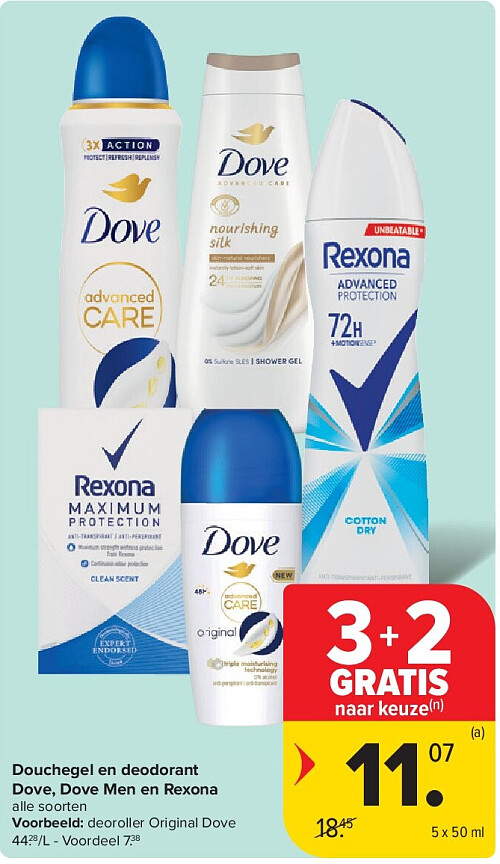 Douchegel en deodorant Dove, Dove Men en Rexona