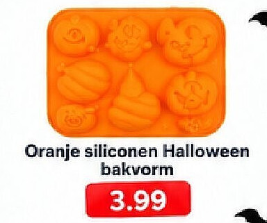 Oranje siliconen Halloween bakvorm