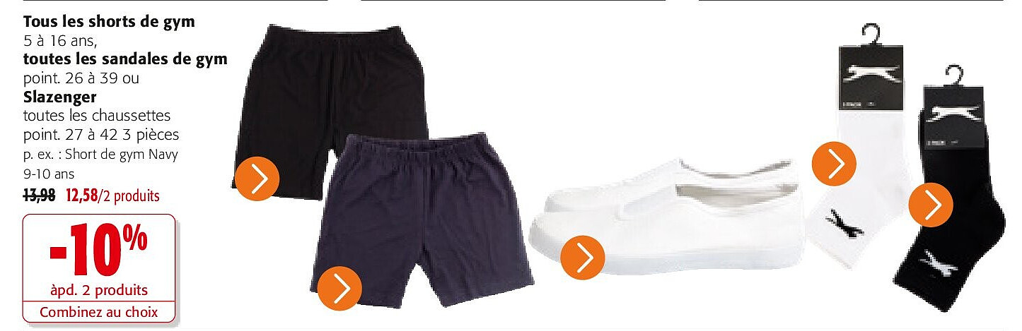Tous les shorts de gym