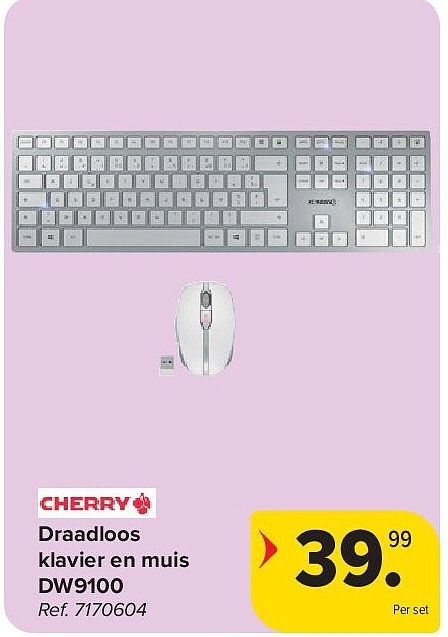 Draadloos klavier en muis DW9100