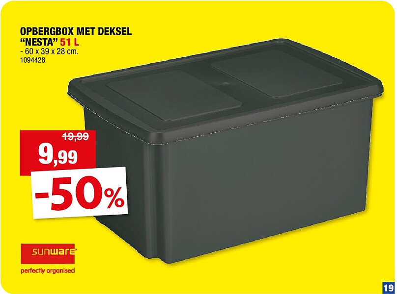 OPBERGBOX MET DEKSEL “NESTA” 51 L