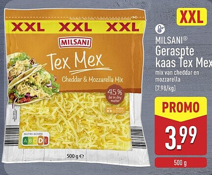 Geraspte kaas Tex Mex