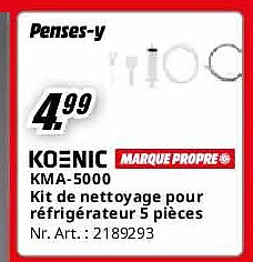 KMA-5000 Kit de nettoyage pour réfrigérateur 5 pièces