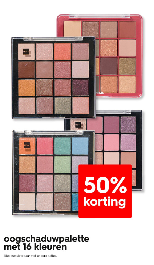 oogschaduwpalette met 16 kleuren