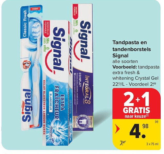 Tandpasta en tandenborstels Signal