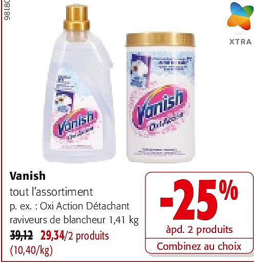 Vanish tout l’assortiment