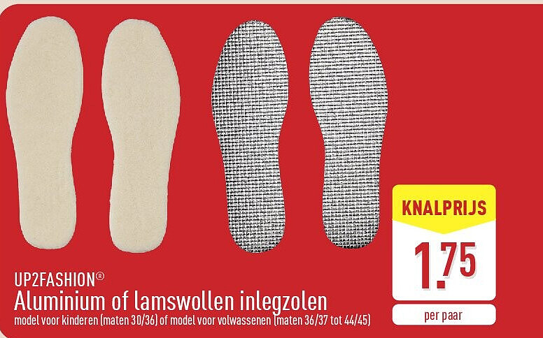 Aluminium of lamswollen inlegzolen