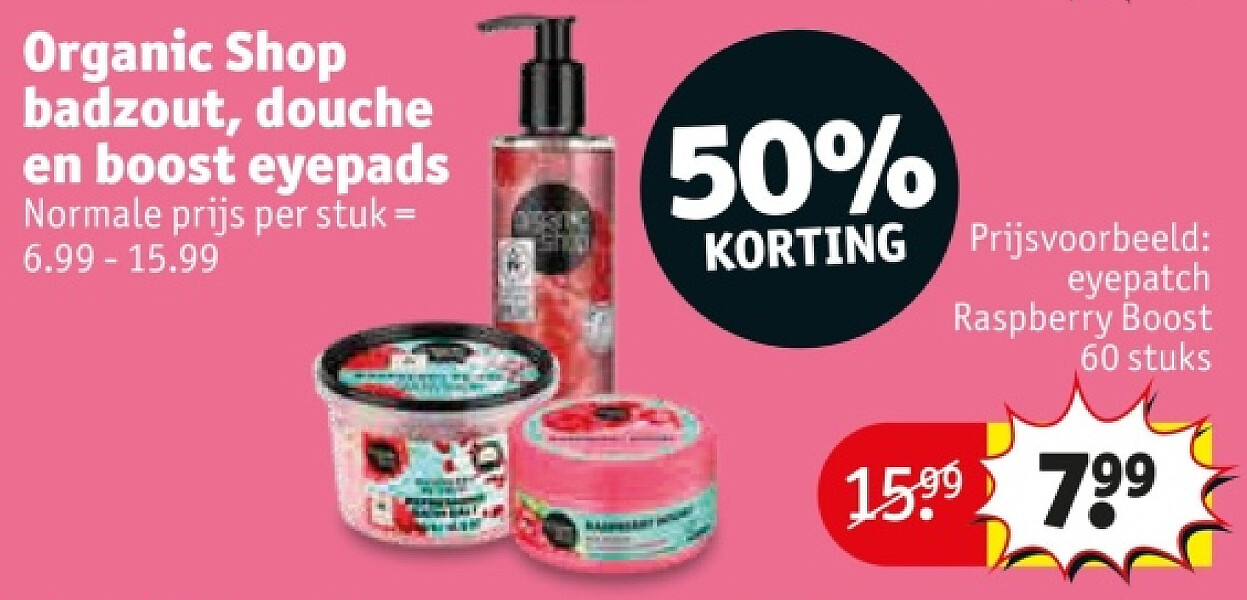 Organic Shop badzout, douche en boost eyepads